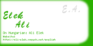 elek ali business card